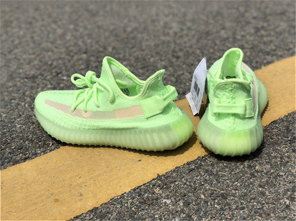 2019 Authentic 350S V2 GID Glow In The Dark EH5360 Kanye West Man Women Running Shoes Black FU9161 Clay Static EF2905 Sneakers Size 5-12