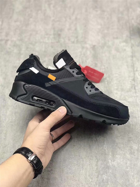 2019 Air Off 90 Black Cone White 90Max Running Shoes Women Mens Sneakers Authentic Sports Desert Ore AA7293-001 With Original Box 36-45