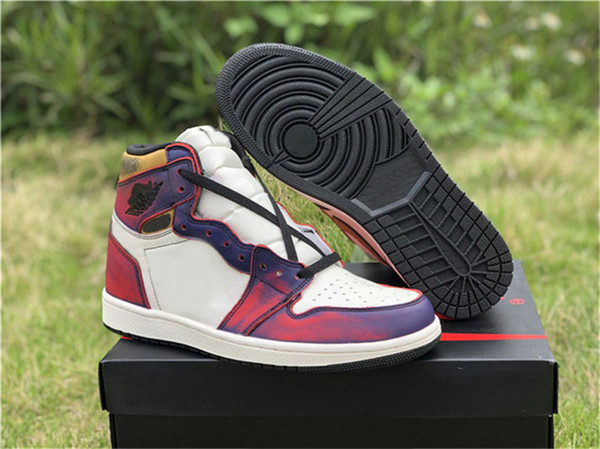 Newest 2019 Release SB 1 High OG Court Purple Sail University Gold Black Men Basketball Shoes CD6578-507 Outdoor Sneakers With Box