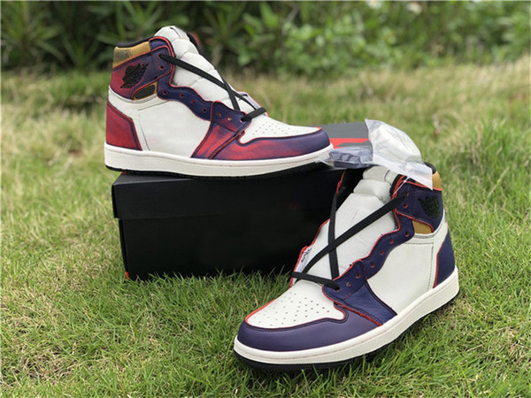 2019 Best Quality SB 1 High OG Court Purple Sail University Gold Black Basketball Shoes CD6578-507 Men Sports Sneakers With Box