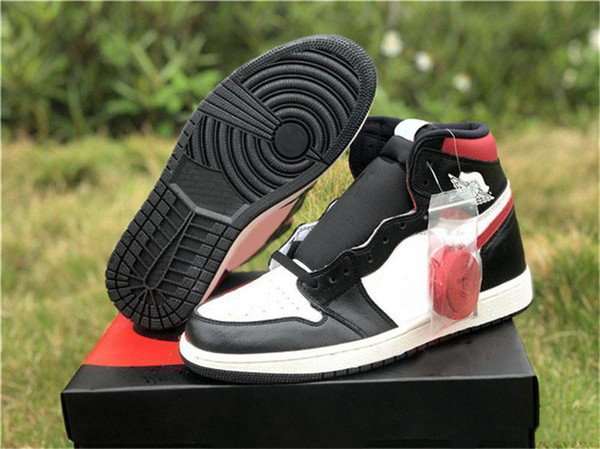 2019 Release 1 OG High Black Gym Red Men Basketball Shoes Black Gym Red White Sail 555088-061 Authentic Sports Shoes With Box