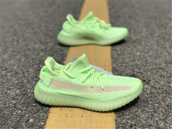 2019 Hot Authentic 350S V2 GID Glow In The Dark EH5360 Kanye West Man Women Running Shoes Black FU9161 Clay Static EF2905 Sneakers With Box