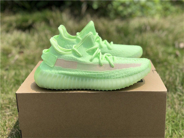 2019 Newest Authentic 350S V2 GID Glow In The Dark EH5360 Kanye West Running Shoes For Men Women Black FU9161 Clay Static Sneakers With Box