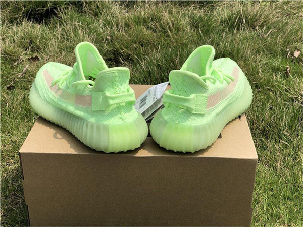 2019 Authentic 350S V2 GID Glow In The Dark EH5360 Originals Kanye West Man Women Running Shoes Black FU9161 Clay Static Sneakers With Box