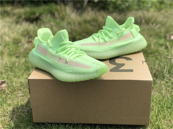 2019 Hot Authentic 350S V2 GID Glow In The Dark EH5360 Kanye West Running Shoes For Men Women Black FU9161 Clay Static Sneakers Size 5-12