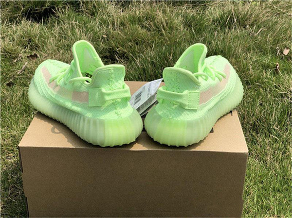 2019 Newest Authentic 350S V2 GID Glow In The Dark EH5360 Kanye West Running Shoes Black FU9161 Clay Static EF2905 Sneakers With Box