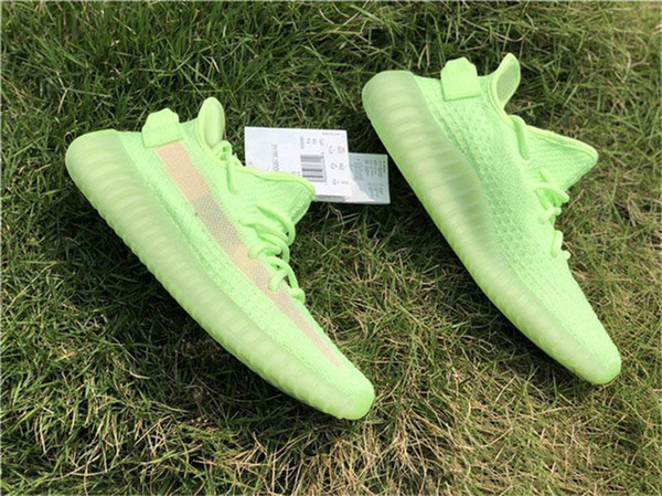 2019 New Authentic 350S V2 GID Glow In The Dark EH5360 Kanye West Man Women Running Shoes Black FU9161 Clay Static EF2905 Sneakers With Box