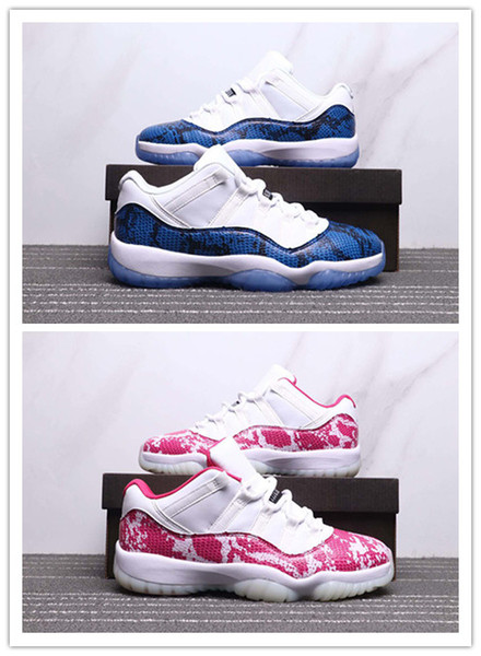 11 Low Pink Snakeskin Men Women Basketba Shoes 2019 Cheap 11s Navy Blue Snakeskin mens ladies Sports sneakers trainer With Box