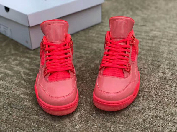 4 NRG Hot Punch Pink patent leather training designer sneakers 4s Hot Punch/Black-Volt AQ9128-600 womens Casual Sports Shoes