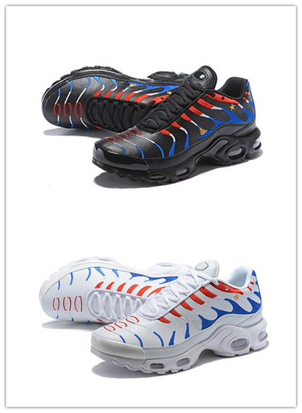 Good Quality World Cup TN Plus Running Shoes For Men French Flag Pack Designer Shoes Kylian Mbappé Black White TN Women Sneakers
