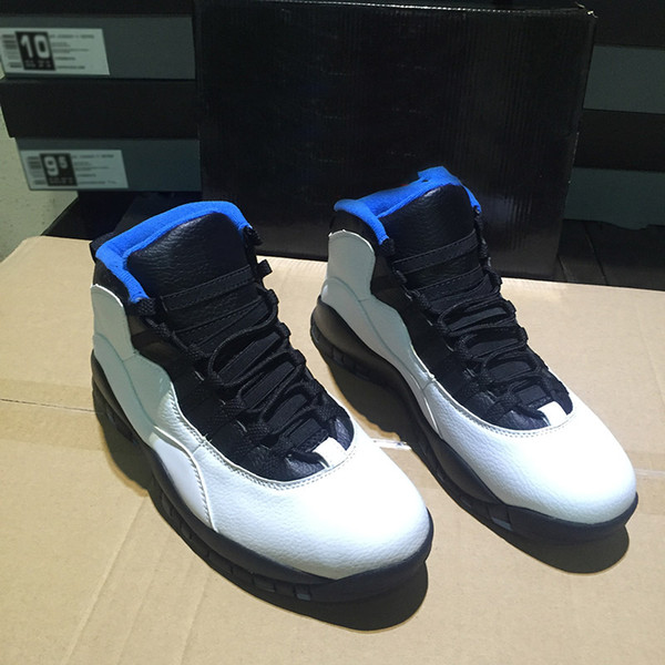 10 Orlando Royal Blue men basketball shoes White Black-Metallic Silver Mens Outdoor leisure shoes Sneakers 310805-108 size 40-47