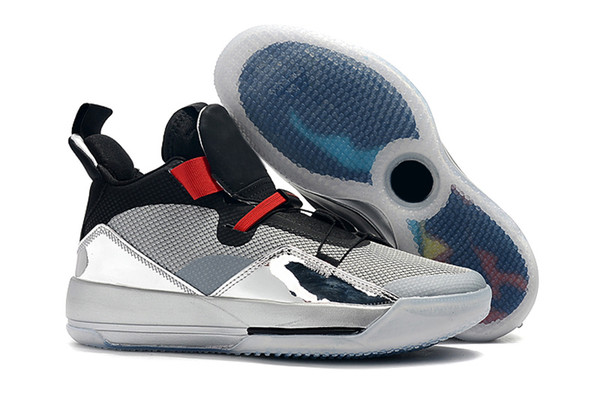 2019 New Release 33 All-Star Men Basketball Shoes 33s Black Metallic Silver Mens Designer Sneakers Mens Trainer With Box AQ8830-005