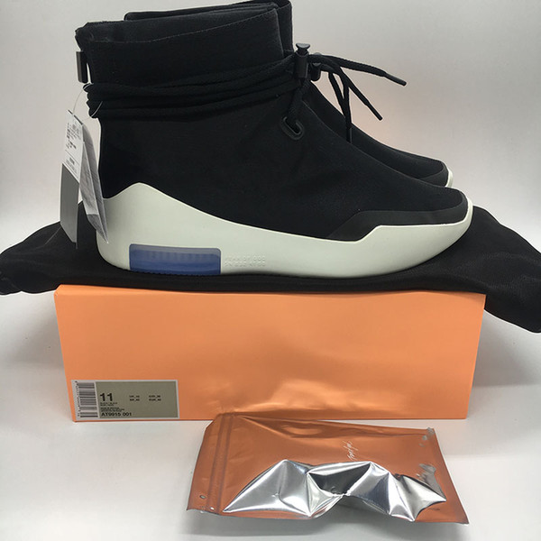 2019 New Fear Of God SA Mens Basketball Shoes Light Bone Sail Zoom Black Men Designer Sneakers AT9915-001 With Box