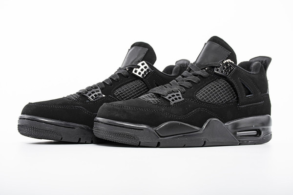 2019 New 4 Black Cat Men Basketball Shoes 4s Black Light Graphite Mens Designer Sneakers 308497-002 With Box Size 8-13