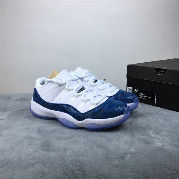 High Quality 11 Low Navy Blue Snakeskin Men Leisure Sports Shoes CD6846-102 White Black Navy Casual Shoes Designer Sneakers With Box