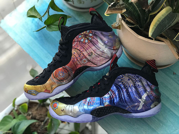 Penny Hardaway Men Basketball Shoes One LNY QS LUNAR NEW YEAR AO7541-006 Habanero Fireworks Multi Color Men Designer Sneakers With Box