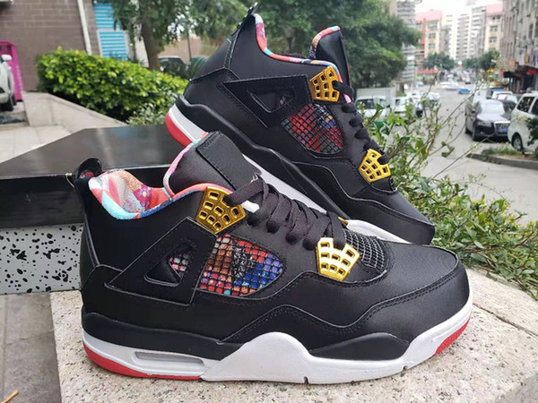 2019 Chinese New Year 4 OG White Cement Mens Basketball Shoes 4s NRG Black Cement Men's Designer Sports Sneakers With Box