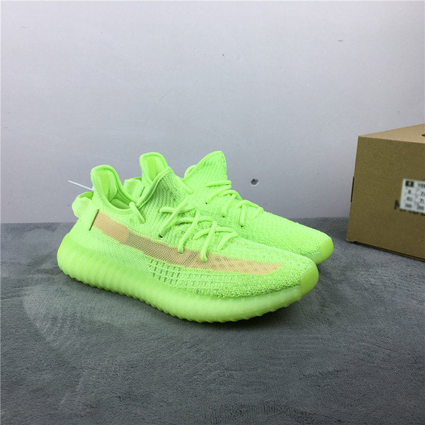 High Qaulity V2 Gid Glow in the Dark Designer Men Running Shoes Kanye West 2.0 Women Sneakers EG5293 With Box Size 36-47