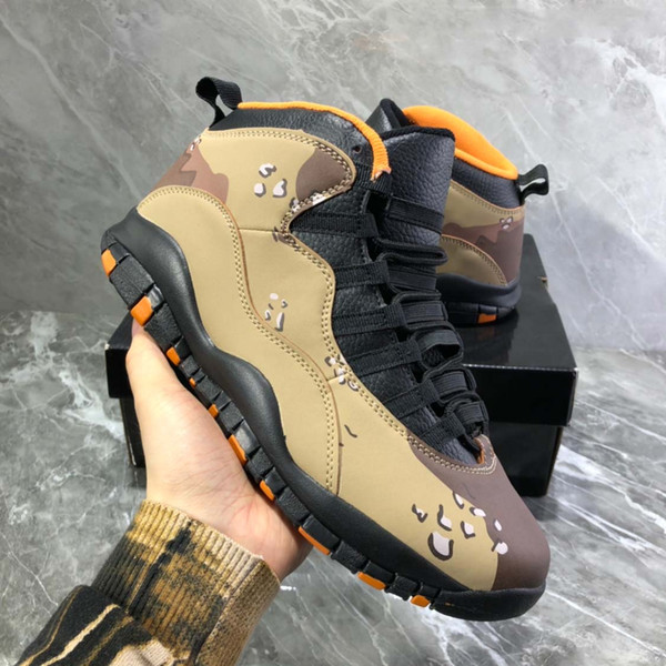 2019 Newest 10 Desert Camo 310805-200 Men Basketball Shoes 10s Rattan Black Dusted Clay Outdoor Designer Trainers With Box