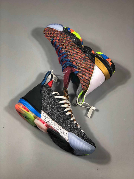 2018 Newest High Quality Lebro 16 What The Basketball Shoes 16s 1 Thru 5 Designer Outdoor Casaul Shoes BQ6580-900 With Box