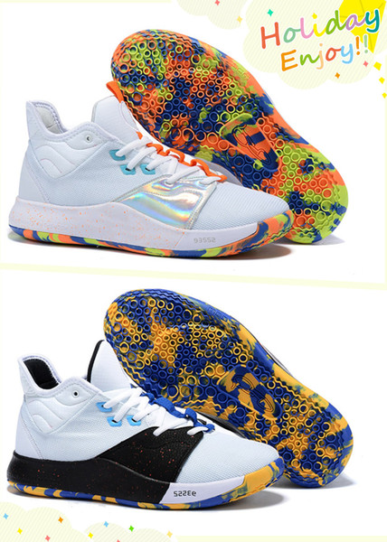 Good quality Paul George 3 Black White Men Basketball Shoe PG 3 dragon ball NASA Classic Sports Shoes Sneakers With box