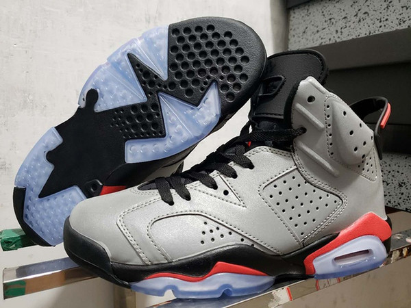 High Quality 6 Reflective Infrared mens basketball shoes 3M 6s JPS Reflective Silver Men sports shoes CI4072-001 With Box