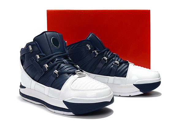 High Quality 3 Home White Black AO2434-101 New 3 White Navy SuperBron Zoom CTK Men Basketball Shoes BQ2444-100 With Box