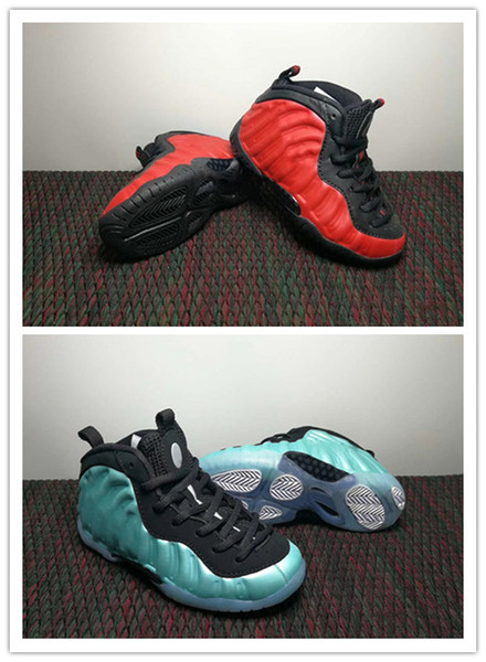 Children Penny Hardaway Island Green Basketball Shoes Foams Pro University Red Boy Sport Casual Shoes Girls Running Sneaker 624041-303