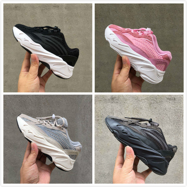 Children 700 V2 Static Running Shoes Boys and Girls Kanye West Basf 700 Athletic Sports Shoes Gifts For Children Sneakers With Box Size 26-3