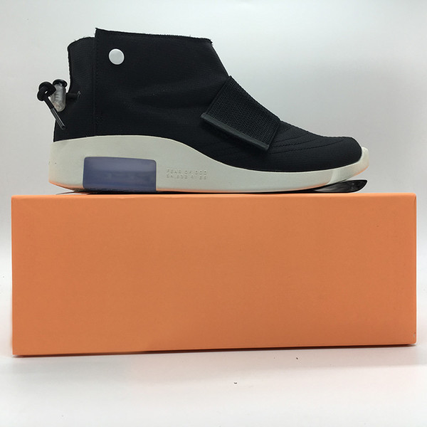 Fear of God 1 Mid Moccasin Mens Designer Shoes 2019 New Black Sock Jogging Shoes Sneakers With Box Size 36-45