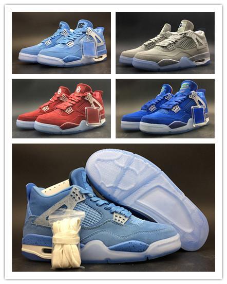 High Quality 4 UNC Florida Gators PE Mens Basketball Shoes 4S Oklahoma Sooners Georgetown PE Red Grey Blue Outdoor Designer Sneakers
