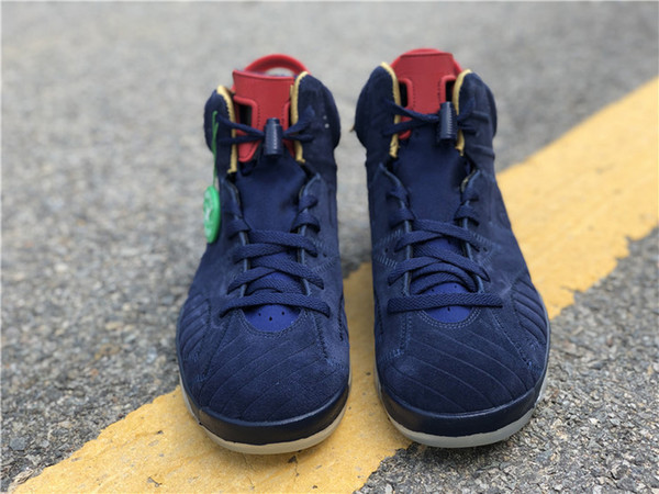 High Quality 6 doernbecher mens basketball shoes CI6293-416 Jumpman 6s navy white varsity red metallic gold mens designer sneakers us 7-13