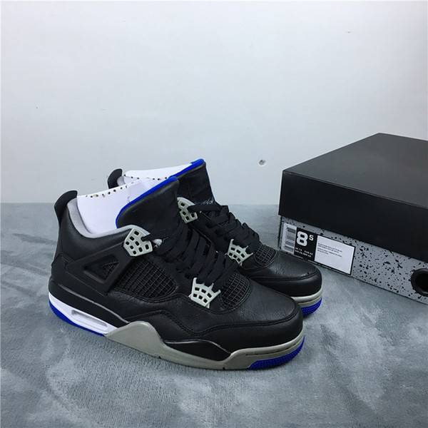 2019 New Arrivals 4 Motorsport Away Men Basketball Shoes 4s Classic Black Game Royal-Matte Silver Mens Designer Sneakers Size 41-46