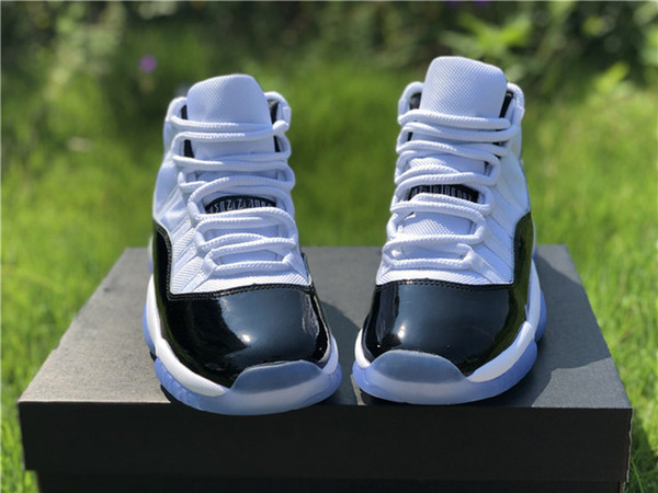 Top Quality 11 Concord Basketball Shoes 378037-100 NO.45 White/Black-Dark Concord 11S Brand Designer Sneakers With Box Size 36-47