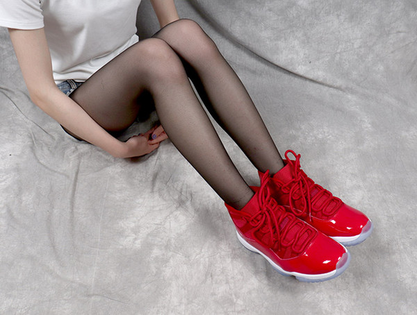 2019 New Release 11 Chicago GYM RED Men Basketball Shoes 378037-623 Man 11S Real Carbon Fiber Sneakers With Box size 41-46