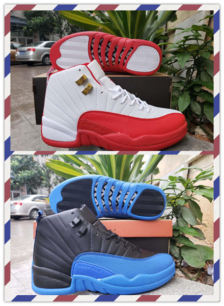 12 White University Red Game Royal-Black Men Athletic Sports Shoes 2019 Cheap 12s Game Royal FIBA Mens Basketball Shoes with box
