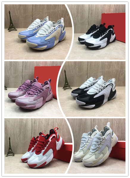 2019 New Style Zoom 2K WMNS Pink Purple White Black Man Casual Shoes 90s M2k Tekno Mens Ladies Designer Trainer With Box