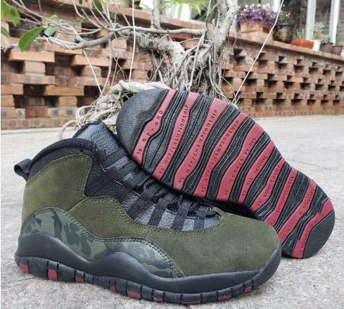 Hot Sale 10 Woodland Camo 310805-201 Men Basketball Shoes 10s Medium Olive army green Mens Sports Trainers Sneakers Size 40-47