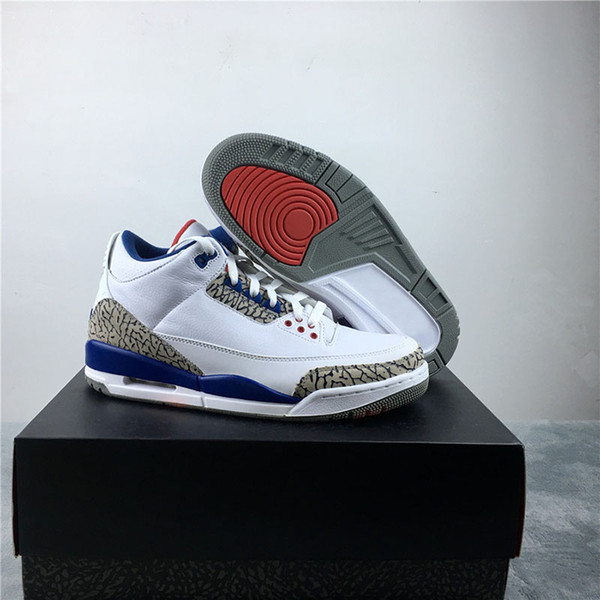 (With Box) 3 OG True Blue Men Basketball Shoes 3swolf grey outdoor sports sneakers mens trainer 854262-106