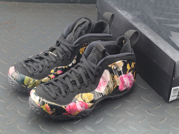 2019 Newest Penny Hardaway One Floral Mens Basketball Shoes 314996-012 Black/Multi-Color Men Designer Sneakers With Box