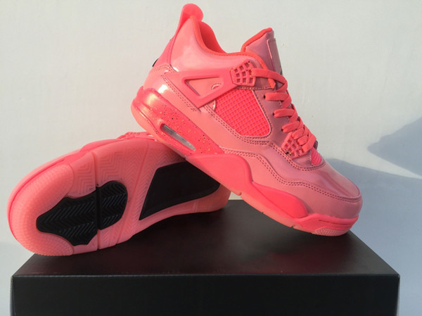 2019 New 4 NRG Hot Punch Mens designer sneakers 4s Hot Punch/Black-Volt Pink patent leather womens Casual Shoes AQ9128-600