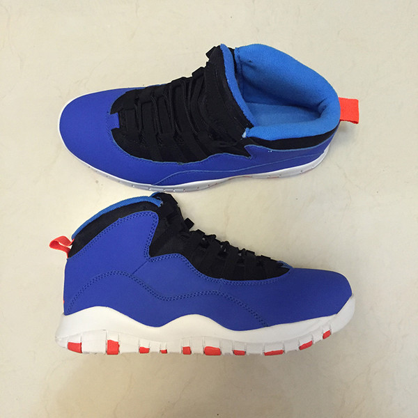 New 10 Tinker Huarache Light Mens Basketball Shoes 10s Racer Blue/Black-Team Orange-White 310805-408 Mens Sneakers With Box