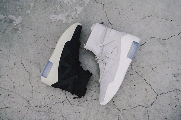 2019 Newest Fear Of God 1 Man Basketball Shoes AR4237-001 Light Bone Black Sail Sports Zoom Sneakers AR4237-002 With Box