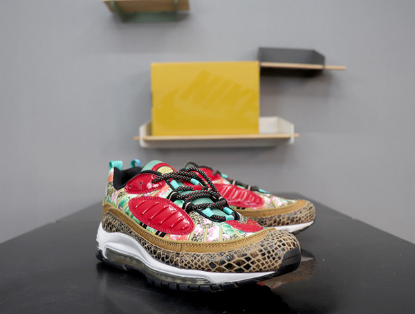 98 Chinese New Year Cushion Running Shoes 2019 High Quality 98 CNY Men Outdoor Leisure Sports Designer Sneakers BV6649-708 With Box