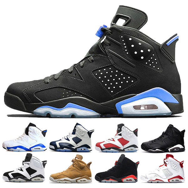 6 carmine basketball shoes Classic 6s UNC black blue white infrared low chrome women men sport blue red oreo alternate Oreo black cat