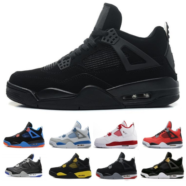 Top 4 4s Men Basketball Shoes New White Laser Black Cat Thunder Military Blue 2019 Designer Shoes Sport Sneakers Size 7-13