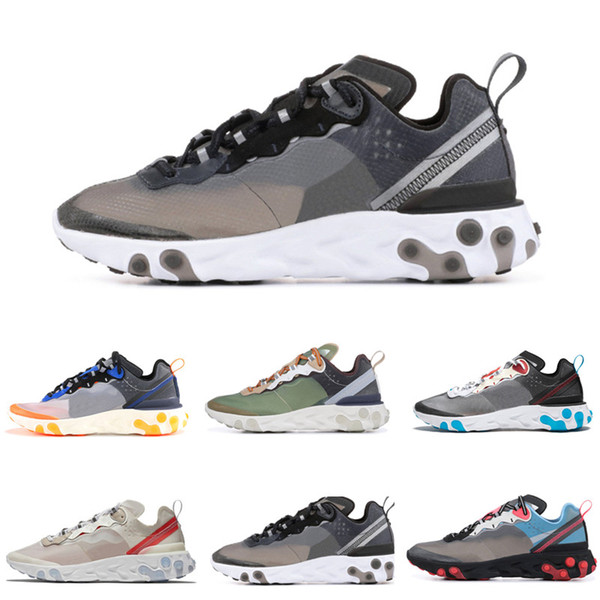 Epic React Element 87 Undercover Running Shoes Men Women Designer Sneakers Dark Grey Photo Blue Sports Trainer Shoes US 5-11