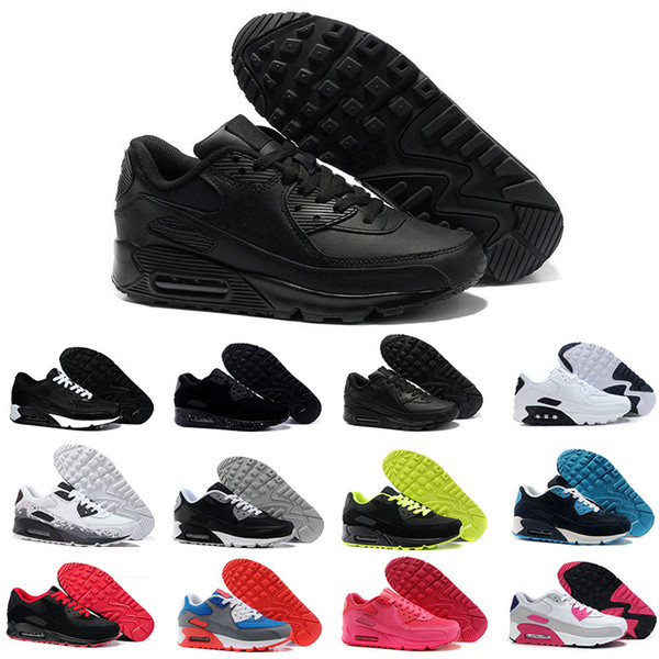 High Quality 2019 Air Cushion 90 Casual Running Shoes Cheap Black White Red 90 Men Women Sneakers Classic Air90 Trainer Outdoor Sports Shoe