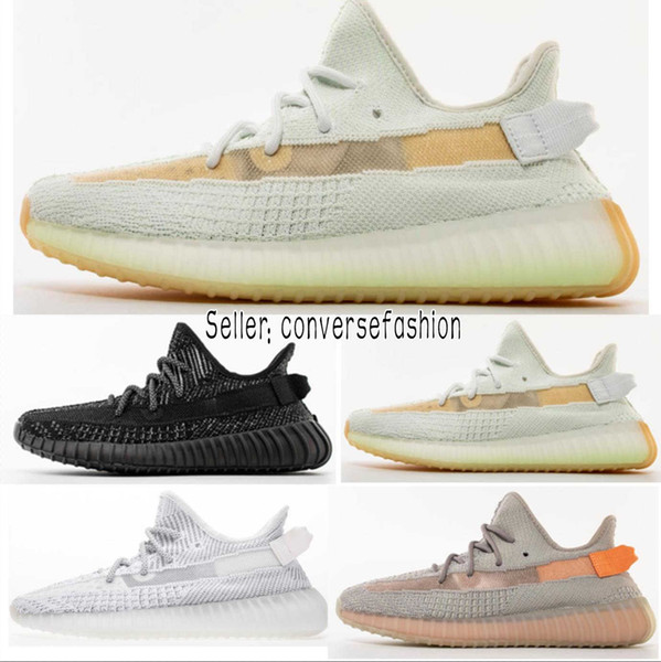Static Reflective reflectionTop Men Running Shoes Kanye West Sesame Zebra Static Cream White Black Bred Shoes Women Sneakers
