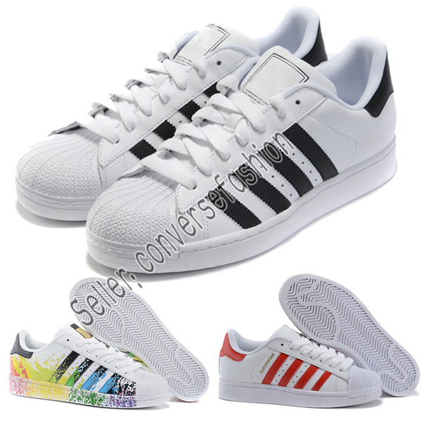 2019 Womens Mens Casual shoes Superstar White Hologram Iridescent Junior Superstars 80s Pride Sneakers Super Star Female Flat Shoes